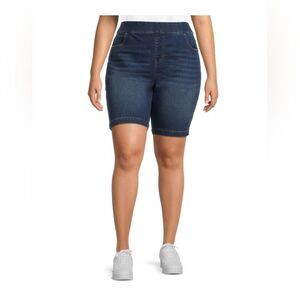 Nwt Terra & Sky Women's Plus Size Pull On Bermuda Shorts, 9" Inseam, 4X 28-30W
